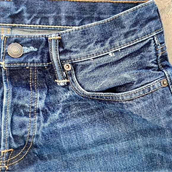 Abercrombie & Fitch Dark Skinny Jeans No Stretch Button Fly Womens 30x30 - BLUE - Picture 6 of 15